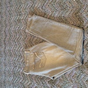 Blue jeans with white stripes